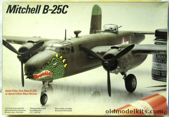 Testors 1/72 B-25B / B-25C Gun Nose or Bomber Nose - (ex Italeri), 699 plastic model kit